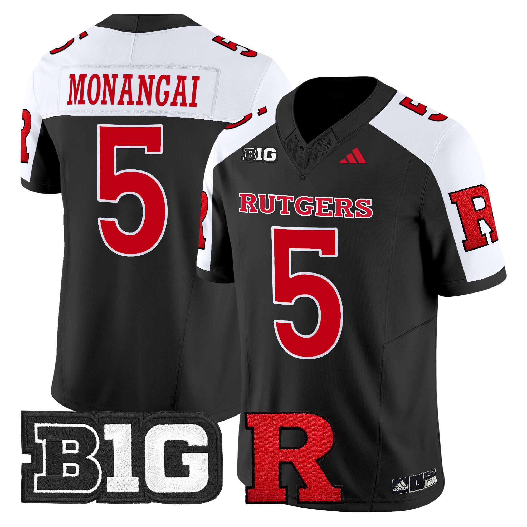 Men Rutgers Scarlet Knights #5 Monangai Black 2024 Vapor Limited NCAA Jersey